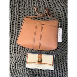 Liz Claiborne Leather Crossbody Bag & Wallet